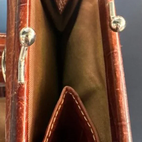 Dooney & Bourke Brown Crocodile Embossed Wallet - Picture 4 of 5